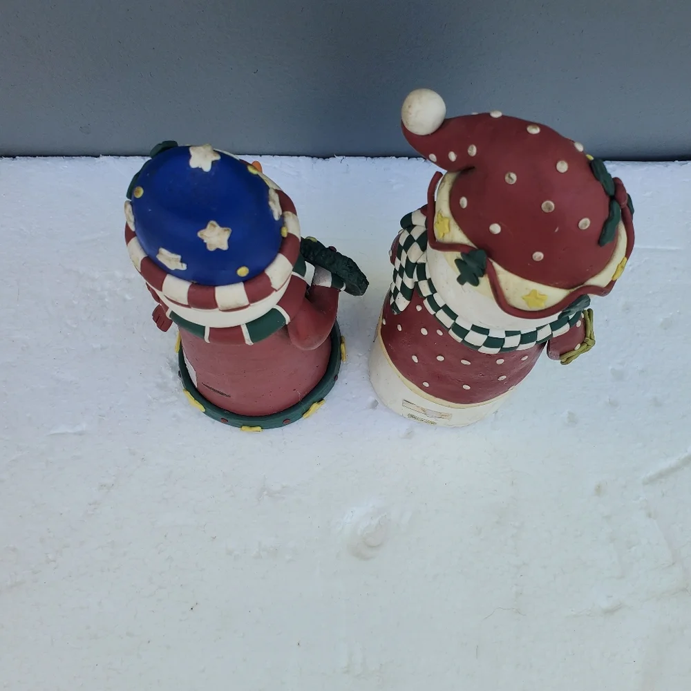 Snowman Clay / Resin Figurine xmas tree wreath folk Art